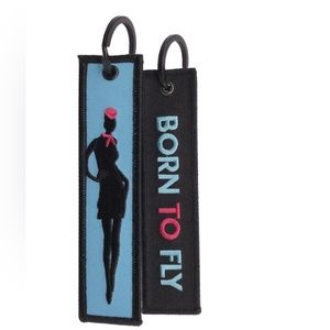 Born To Fly Flight Attendant Cabin Crew Luggage Suitcase Travel Bag Tag Keychain